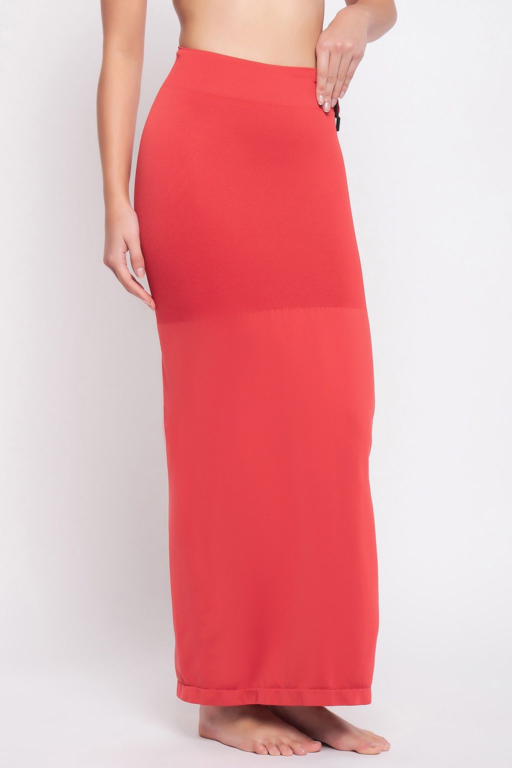 Clovia Saree Shapewear Petticoat With Drawstring | Red | S