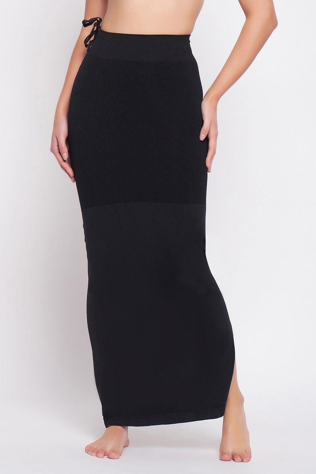Clovia Saree Shapewear Petticoat With Drawstring | Black | XL