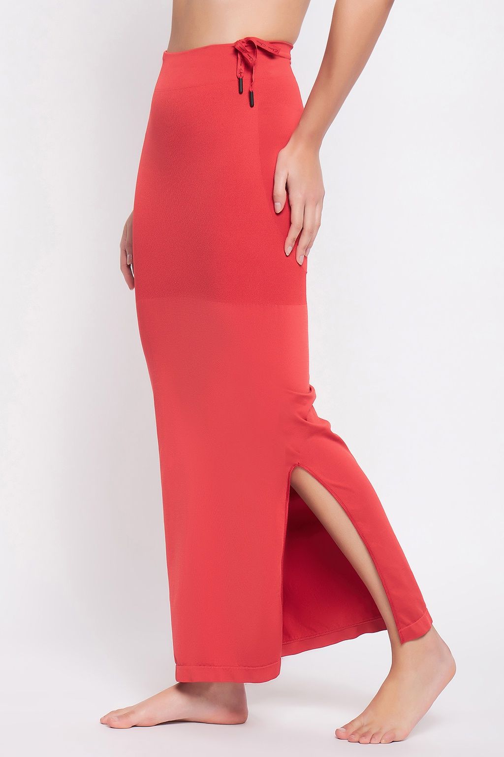Clovia Saree Shapewear Petticoat With Drawstring | Red | L