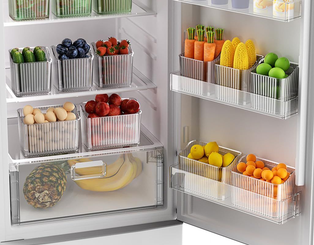 New Dawn Set Of 2 Fridge Door Organiser Fridge Storage Boxes Containers Coriander Storage