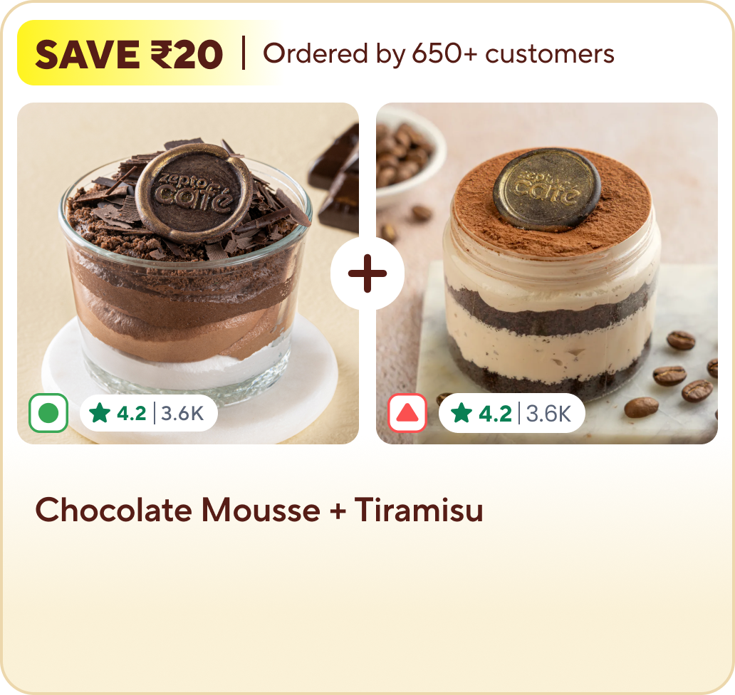 Chocolate Mousse (1pc) & Tiramisu (1pc) Combo   