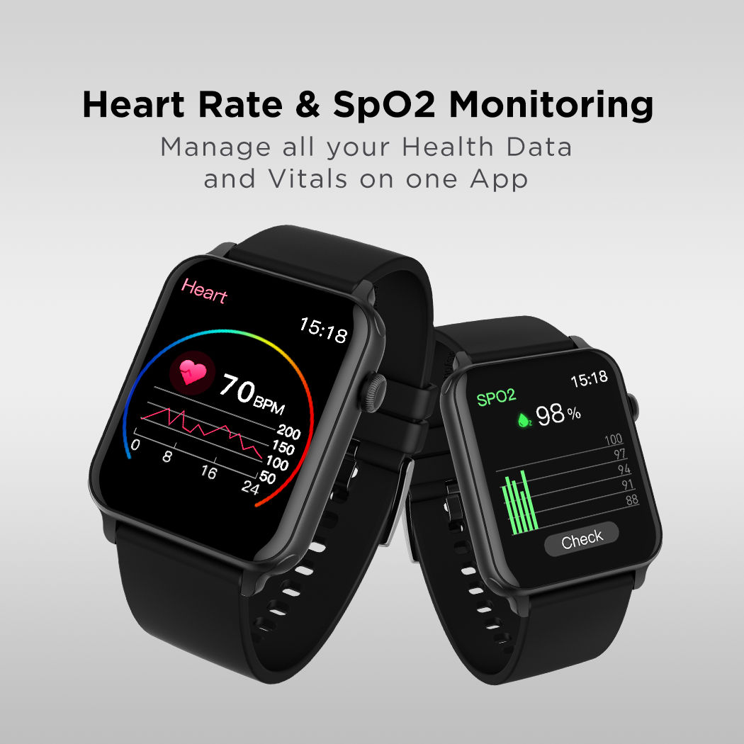 boAt Wave Stride Voice Smartwatch | 1.69" Display | IP68 Water Resistant - Charcoal Black