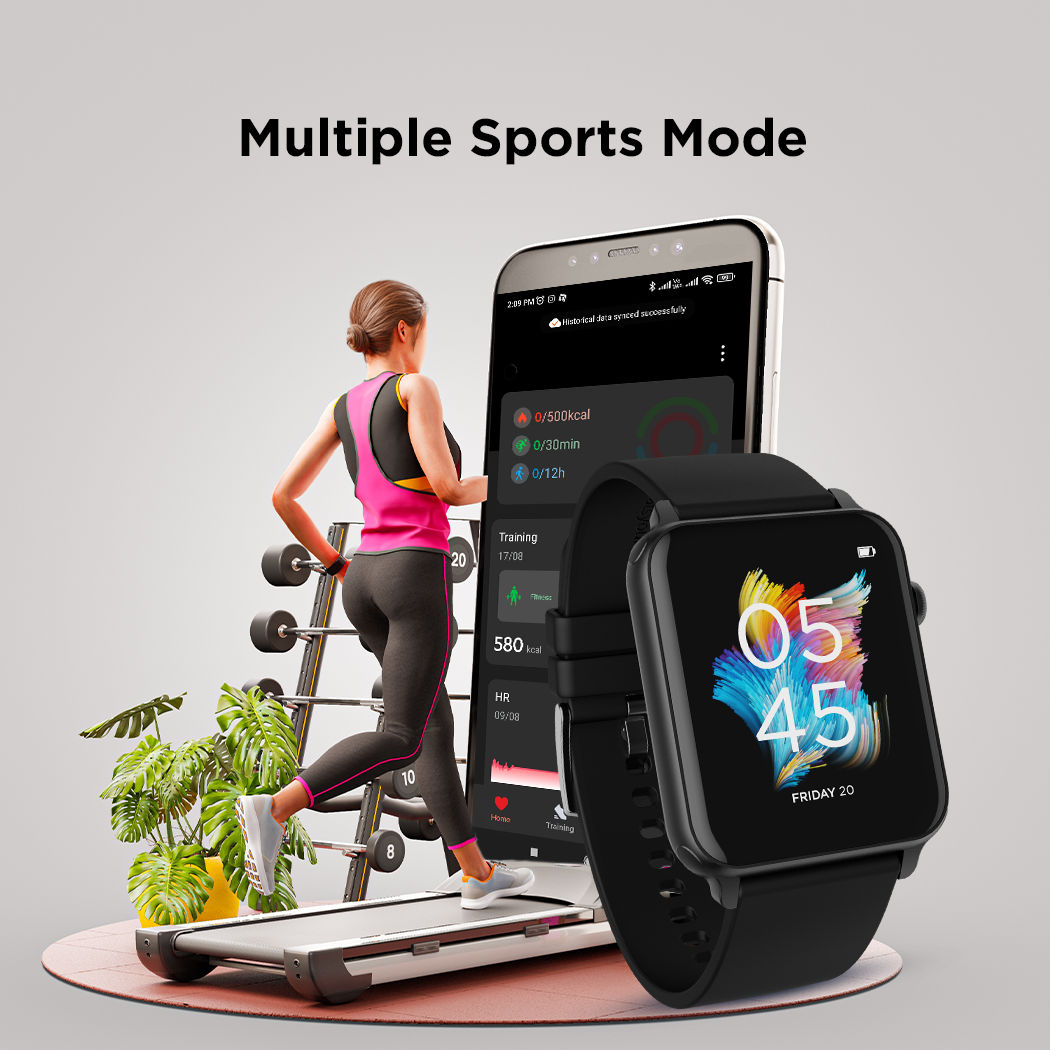 boAt Wave Stride Voice Smartwatch | 1.69" Display | IP68 Water Resistant - Charcoal Black