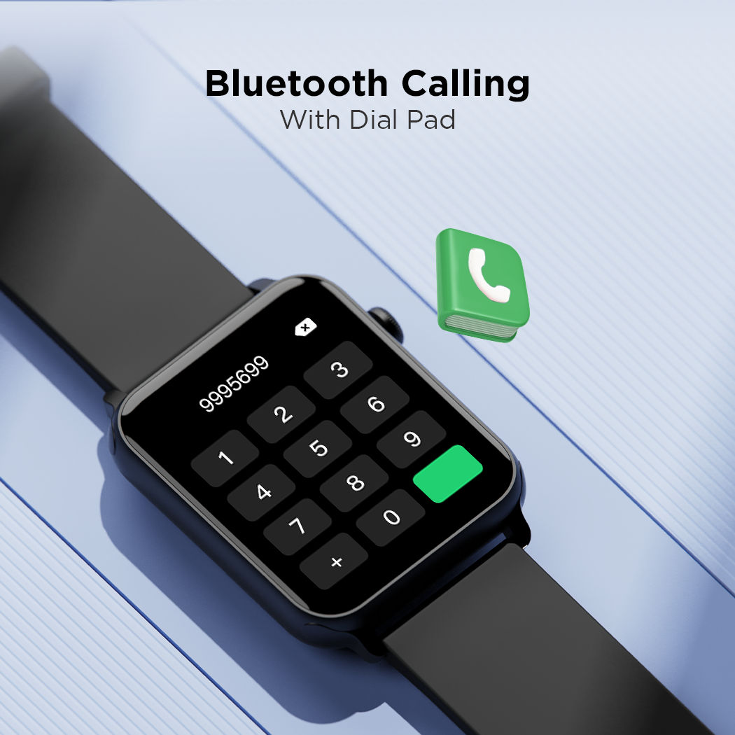 boAt Wave Stride Voice Smartwatch | 1.69" Display | IP68 Water Resistant - Charcoal Black