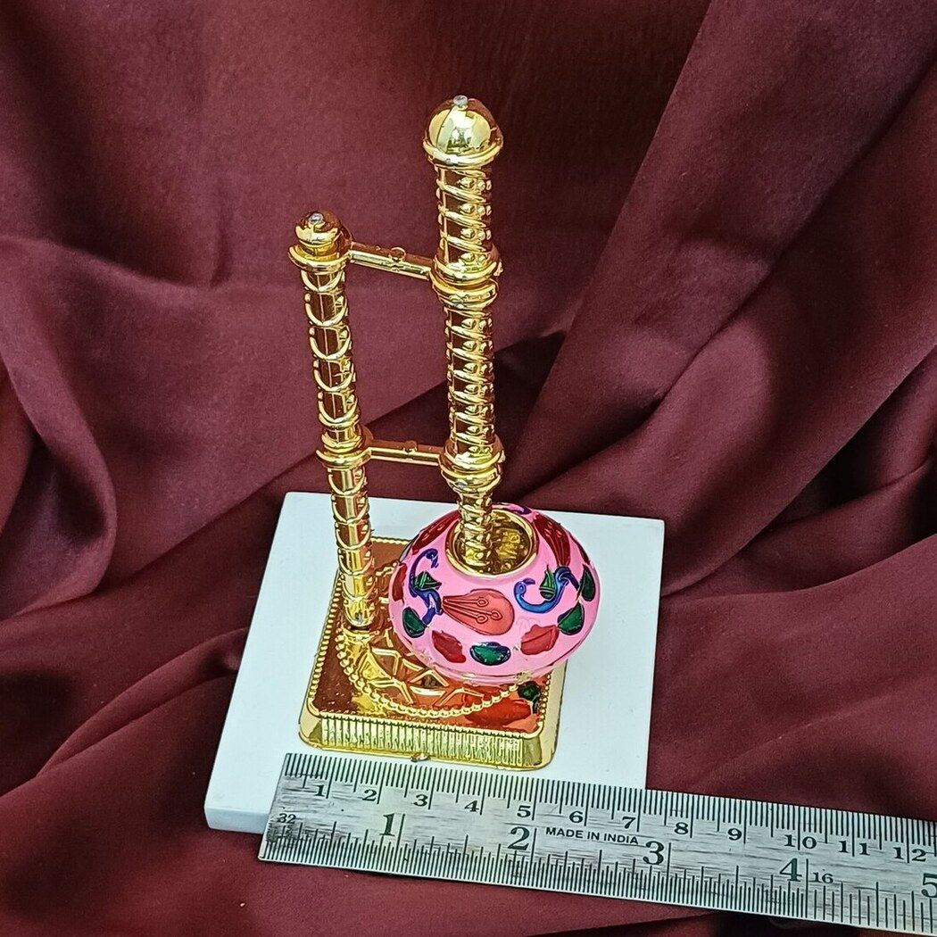 Gullak Laddoo Gopal Minakari Makhan Matki | 5 x 5 x 15 cm | Medium - Assorted Colours