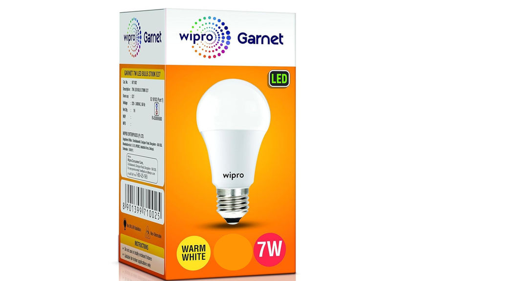 Wipro Garnet 7W LED Bulb | Warm White (2700K) |  | E27 Base Holder