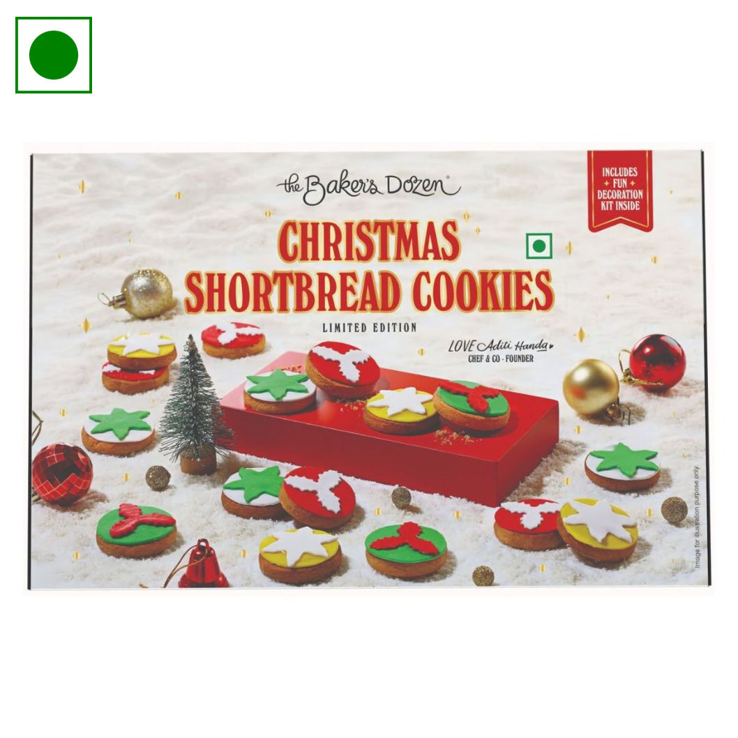 The Baker's Dozen Christmas Shortbread Cookies (Eggless / Veg)