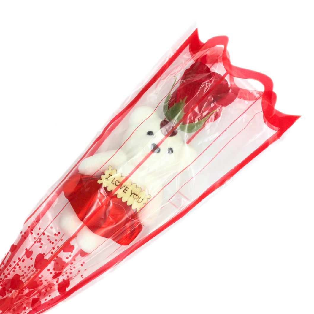 Se7en Artificial Rose Flower Bouquet With Mini Teddy Bear - Assorted Color