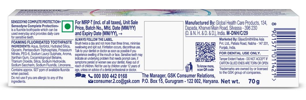 Sensodyne Toothpaste Complete Protection+, All in One Daily Oral Care Tooth Paste