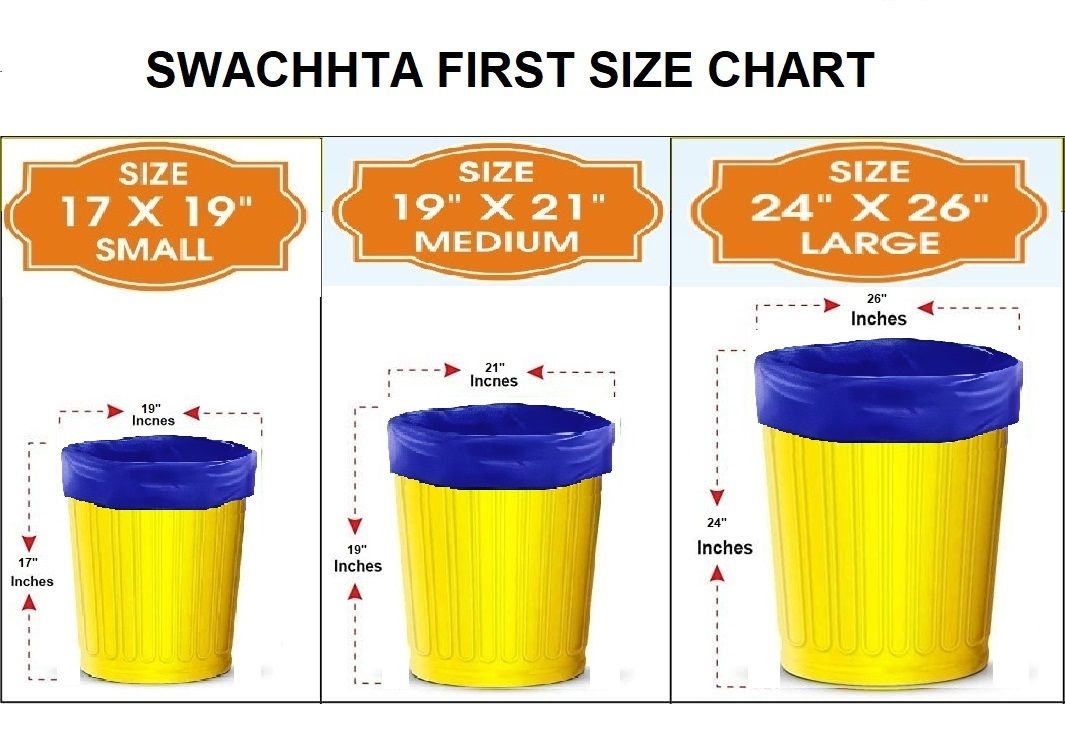 Swachhta First Oxo Bio Degradable Garbage Bags - Blue Large | 24 x 26 inch 18 pc Combo