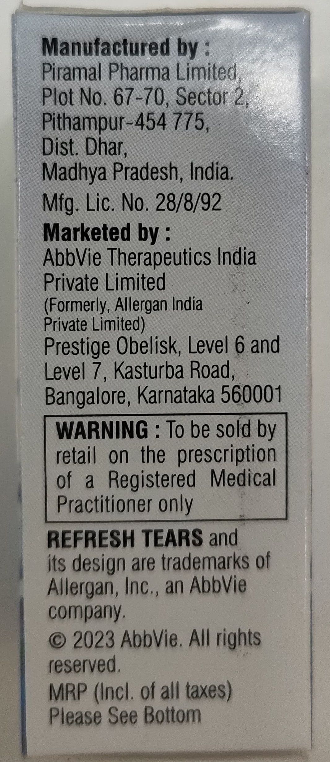 Refresh Tears Eye Drops Combo