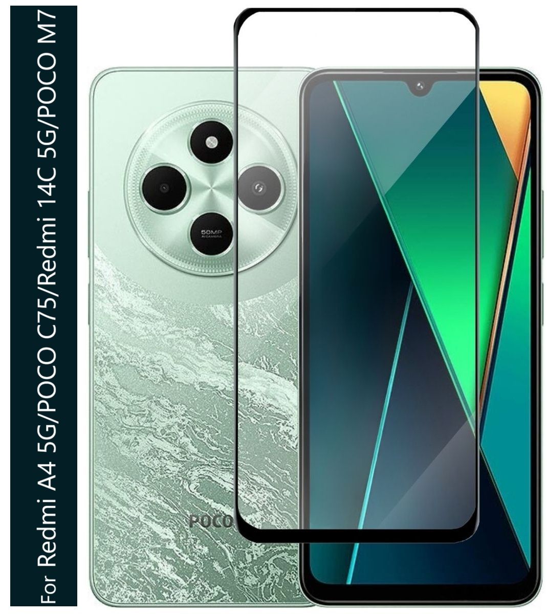 Kwine Case Redmi A4 5G / POCO C75 / Redmi 14C 5G  / POCO M7 Tempered Glass Screen Protector