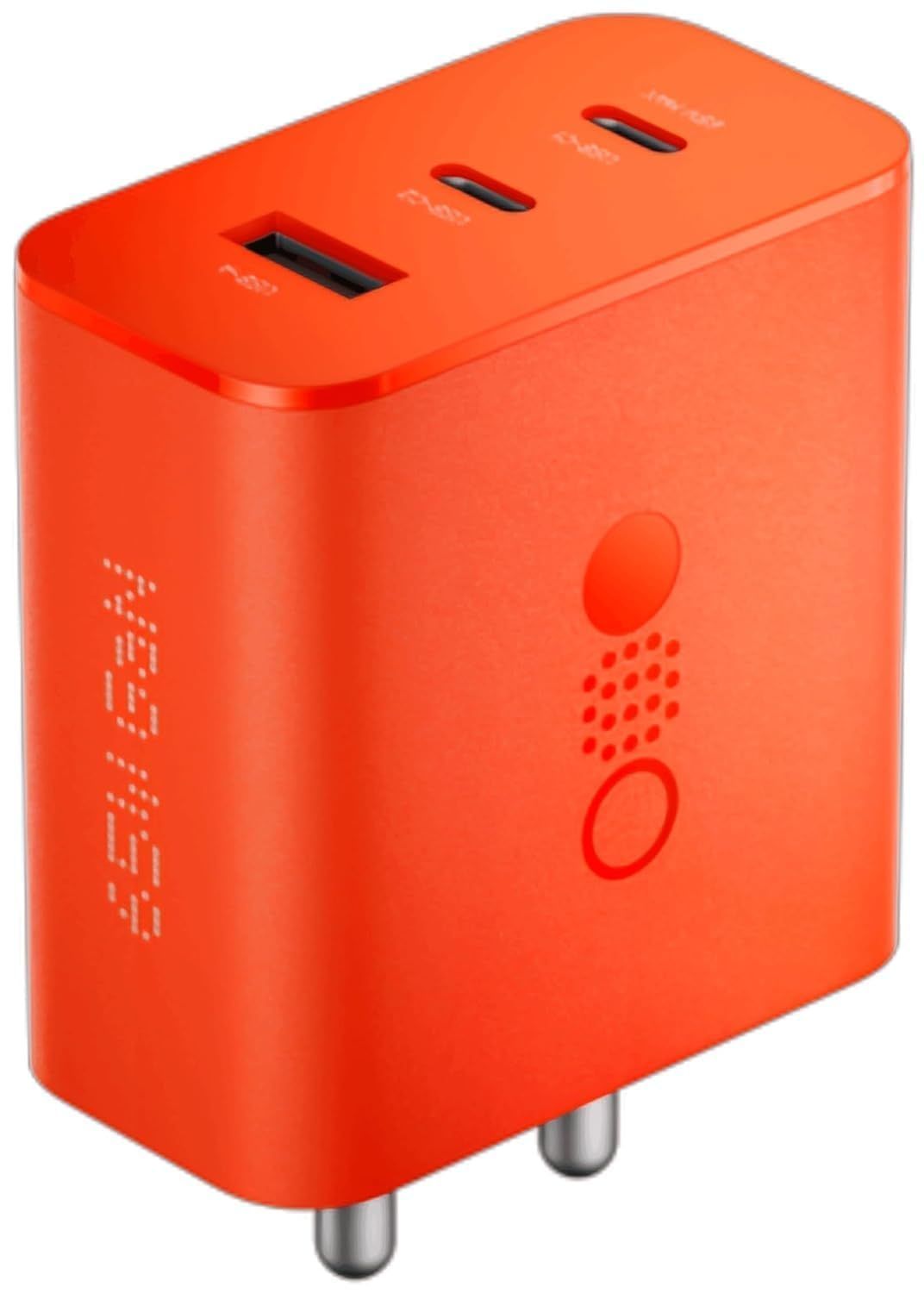Ailkin 65W GaN Fast Charger| Triple Port Adapter for Nothing Phone| Laptop| MacBook| iPhone|Orange