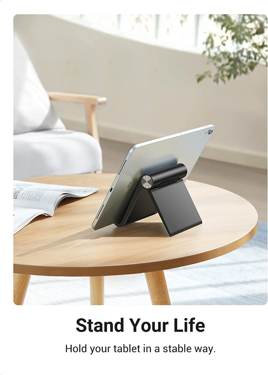 Striff Multi Angle Tablet/Mobile Stand, Phone Stand Holder For Iphone, Android(Black)
