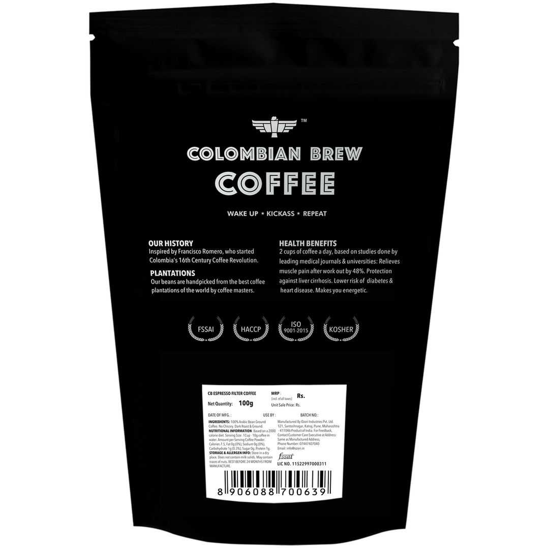 Columbian Brew Espresso Dark Roast Filter Coffee