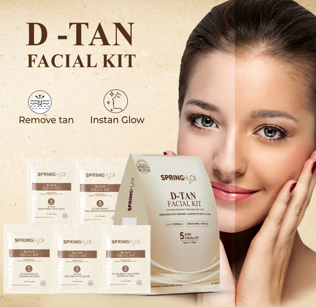 Spring H2O D-Tan Facial Kit With Instant Glow And Remove Tan & Dull Skin