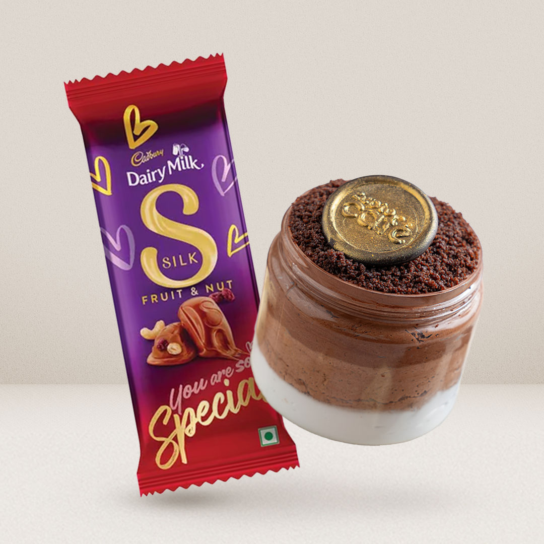 Cadbury Dairy Milk Silk Fruit And Nut Chocolate Bar & Chocolate Mousse Combo