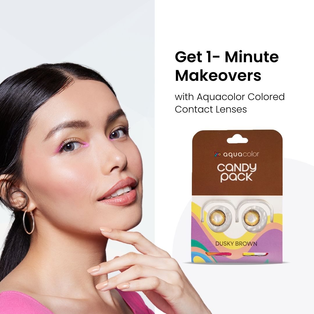 Aqualens Contact Lenses Aquacolor Dusky Brown Candy Pack Zero Power Colored Lenses (2 Lens/Box)