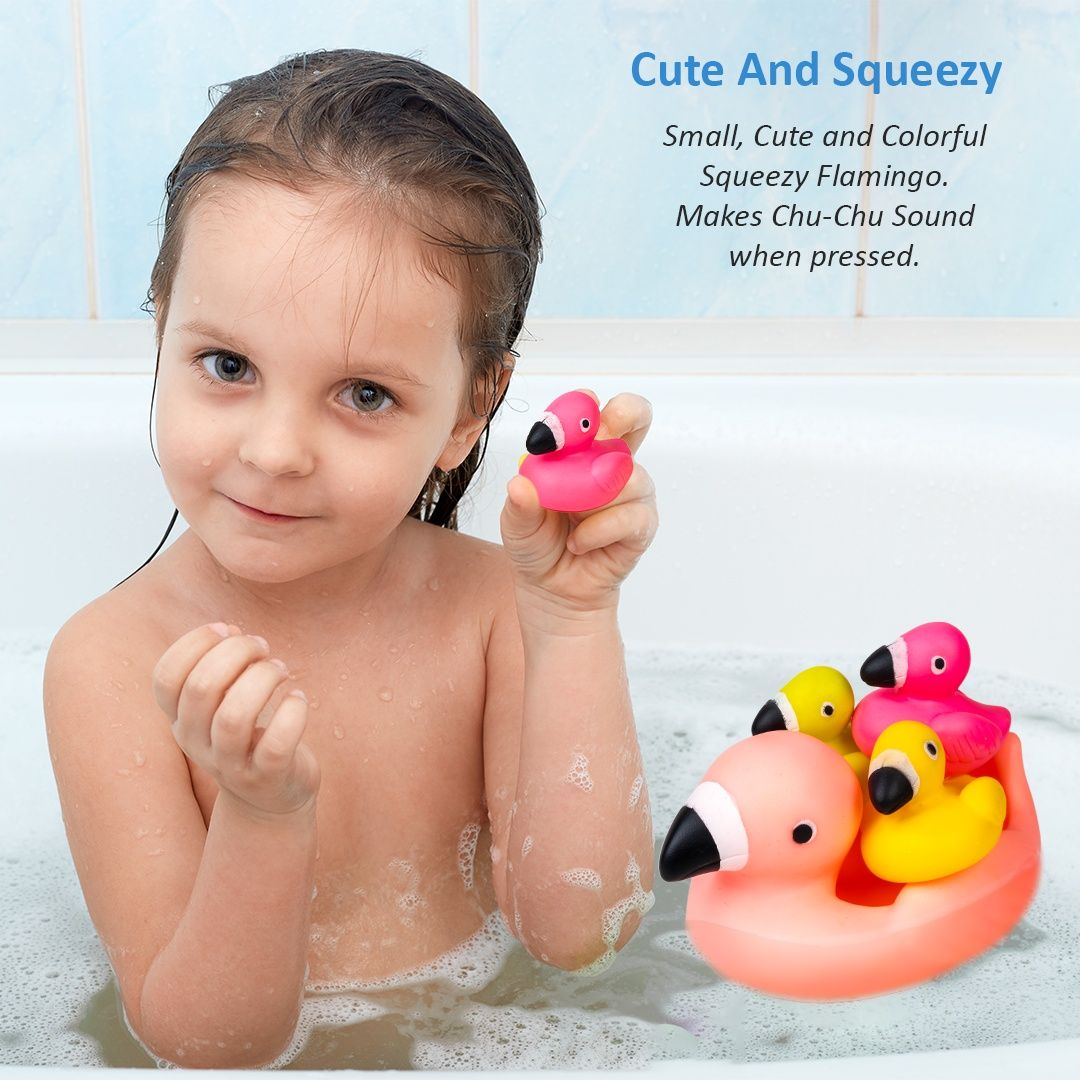 Ratna's Squeezy Bath Buddies Flamingo 3 Pcs | Assorted