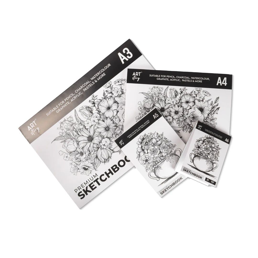 Itsy Bitsy Premium Sketch Pad Flap Over Cover Page A5 160gsm 36 Sheets Sw as