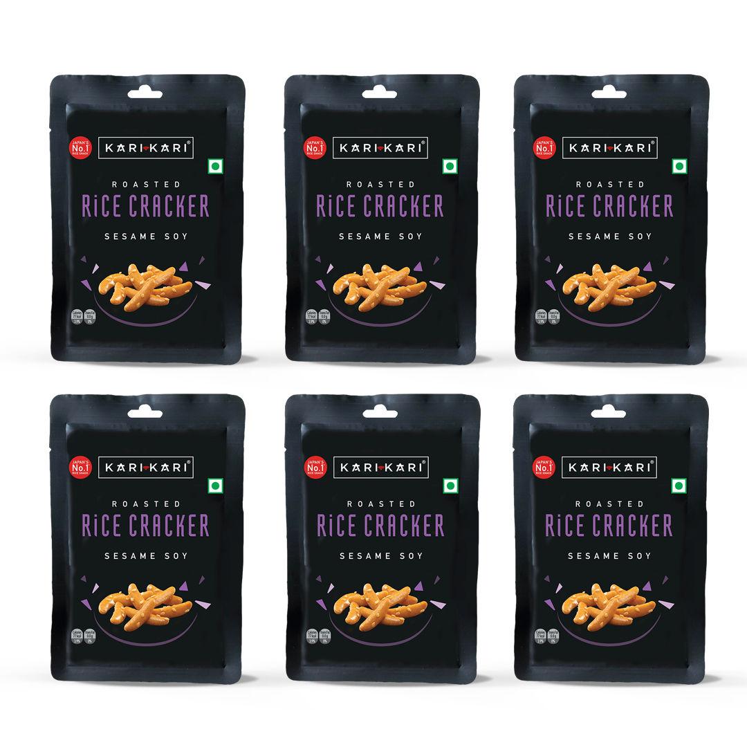 Kari Kari Sesame Soy- Pack Of 6 (108g) & Thums Up Soft Drink (750ml) Combo
