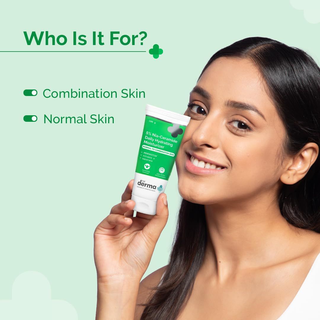 The Derma Co 5% Nia-Ceramide Daily Hydrating Moisturizer| 5% Niacinamide, 2% Ceramide