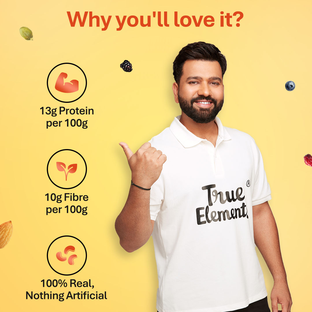 True Elements Crunchy Dark Chocolate Granola(1kg) & True Elements 7 In 1 Super Seeds Mix (250gms) Combo