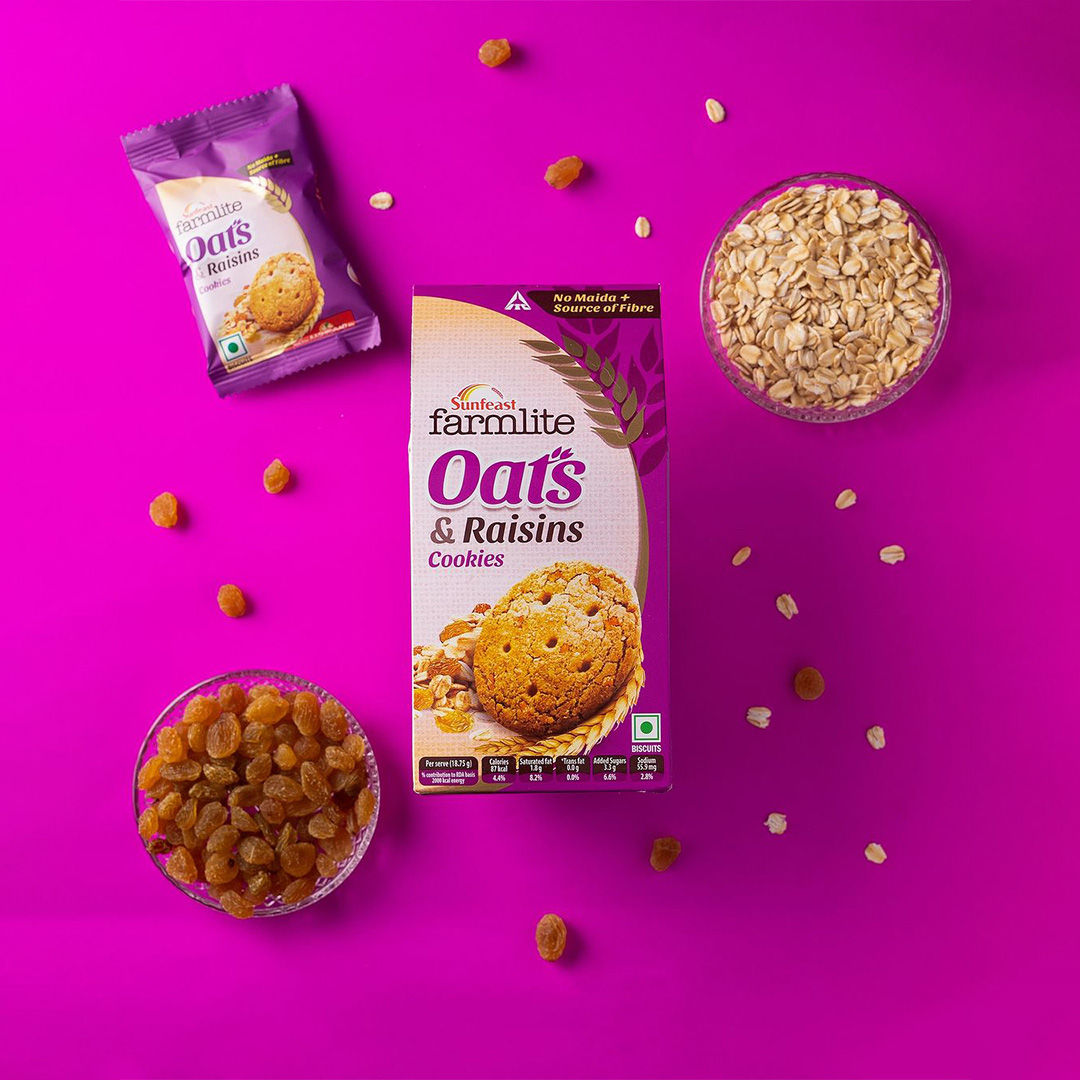 Sunfeast Farmlite Biscuit - Cookies - Oats & Raisins 150 g Combo