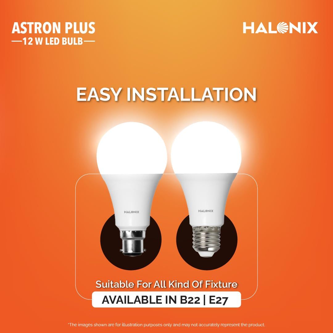 Halonix 12W White Led Bulb | B22 Base Holder