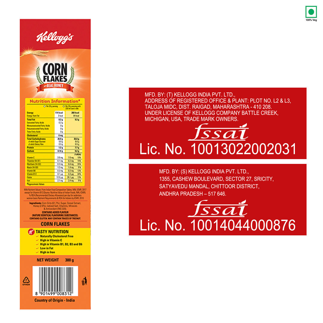 Kelloggs Corn Flakes With Real Honey