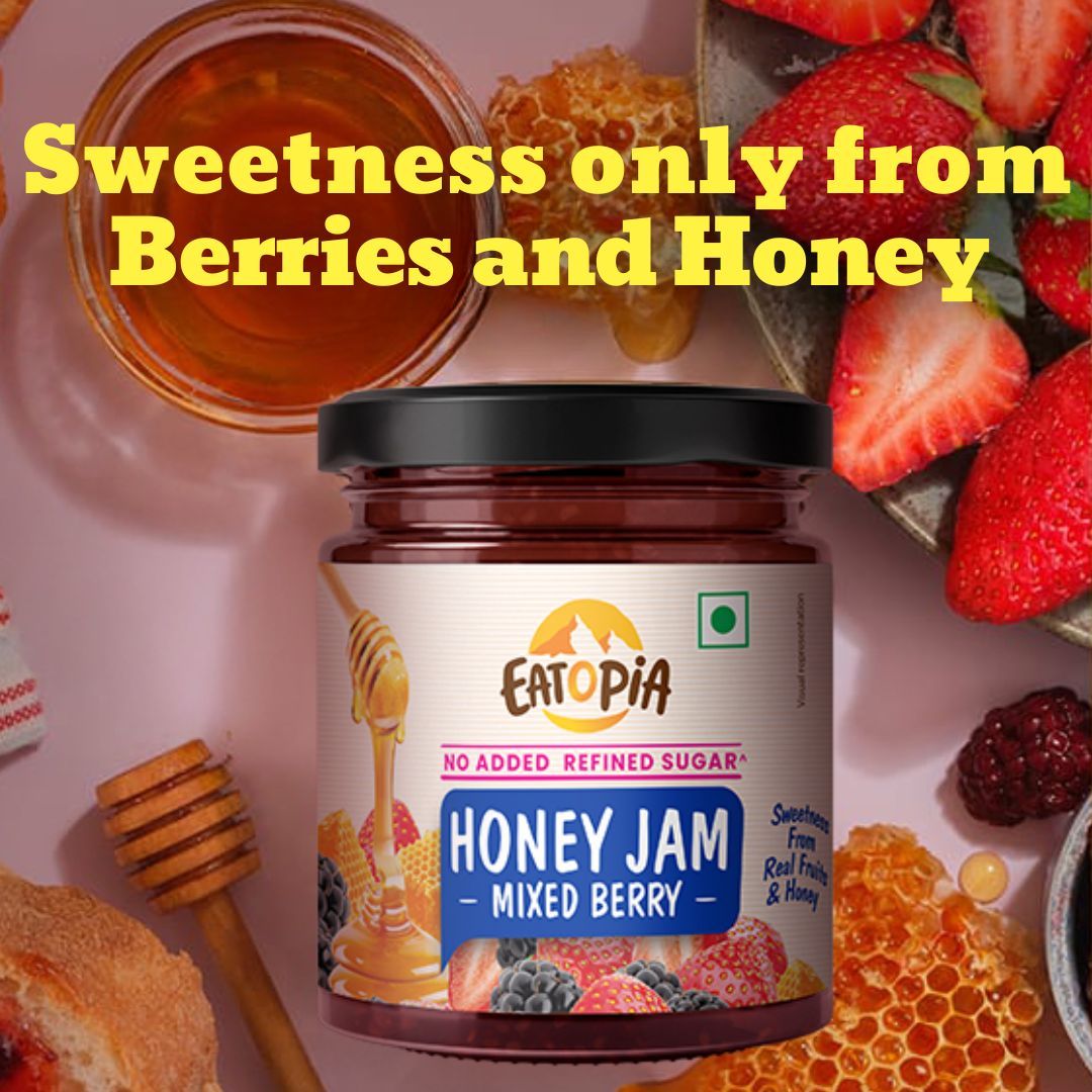 Eatopia Mixedberry Honey Jam Spread| No Added Sugar