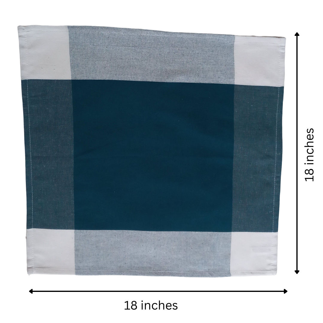Lushomes Napkins - Checks Dark Green | Machine Washable | Multipurpose | 18 x 18 inch