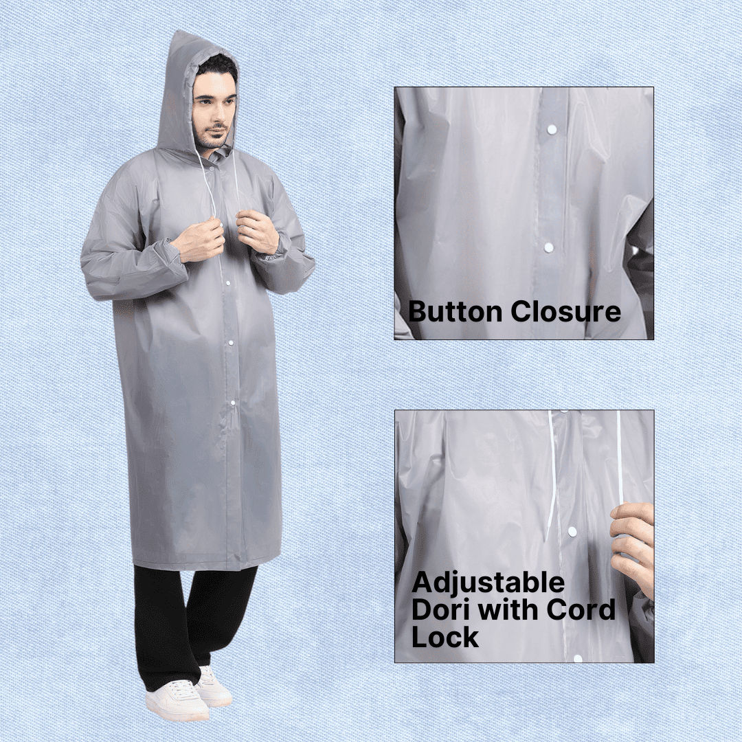 Citizen EVA Raincoat Poncho - Grey-CP04