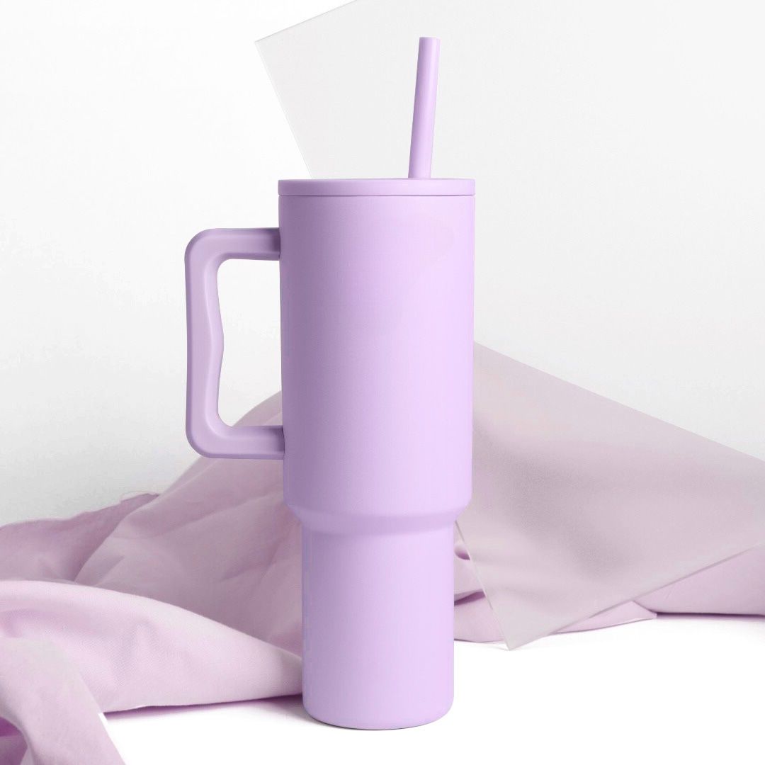 Kixa 1.2 L Insulated and Leakproof Oasis Tumbler With Lid And Straw | Lilac Mist