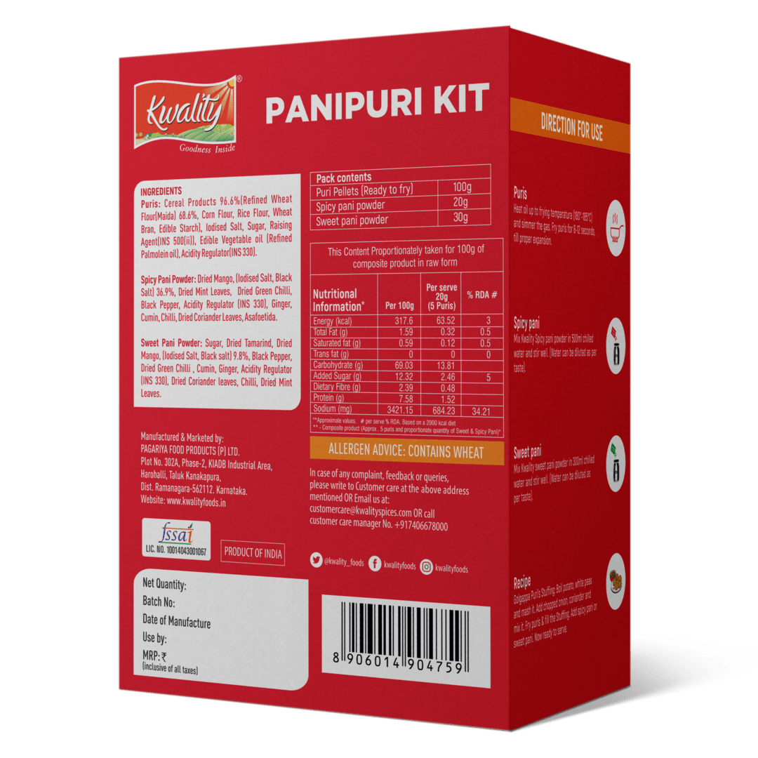 Kwality Pani Puri Kit - Box