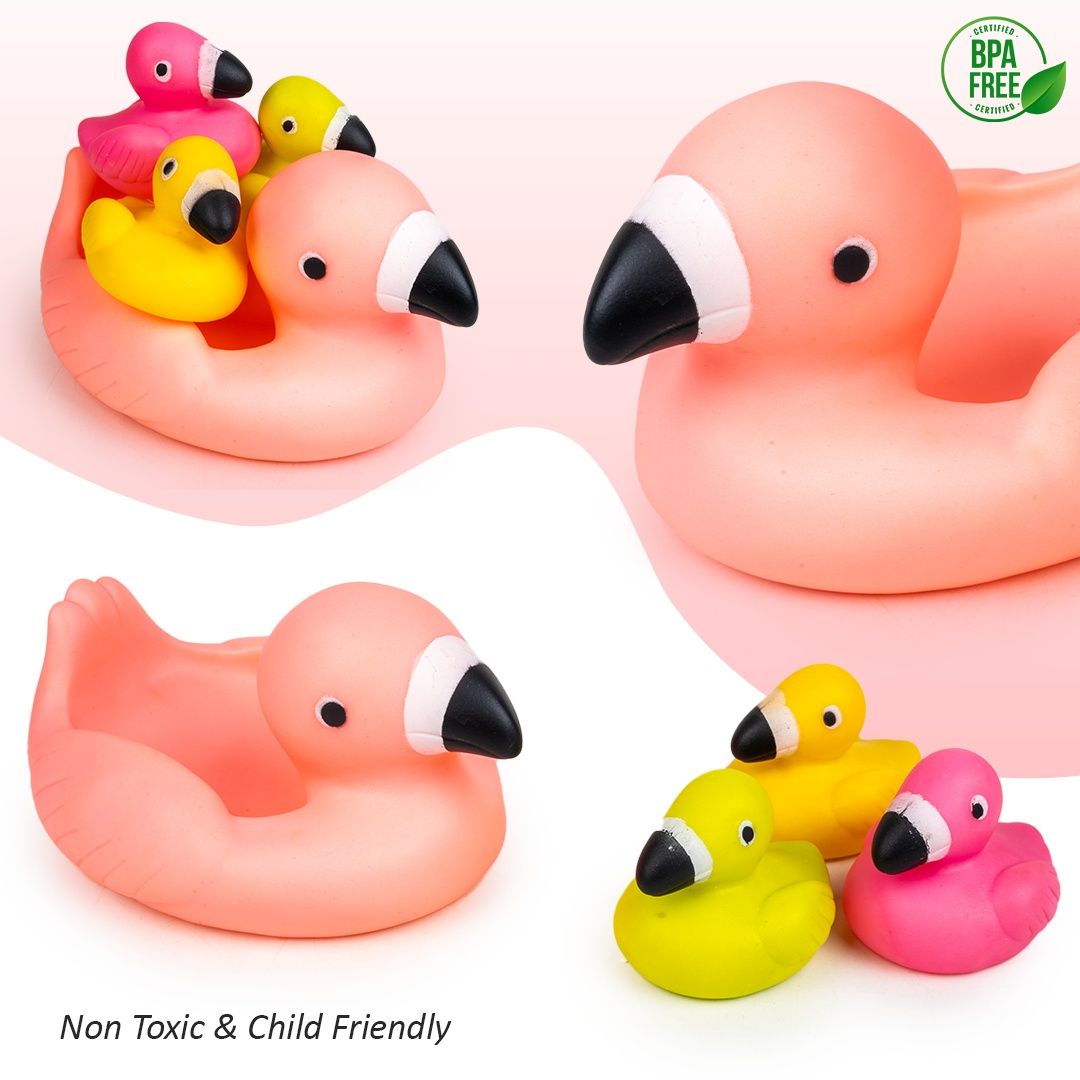 Ratna's Squeezy Bath Buddies Flamingo 3 Pcs | Assorted