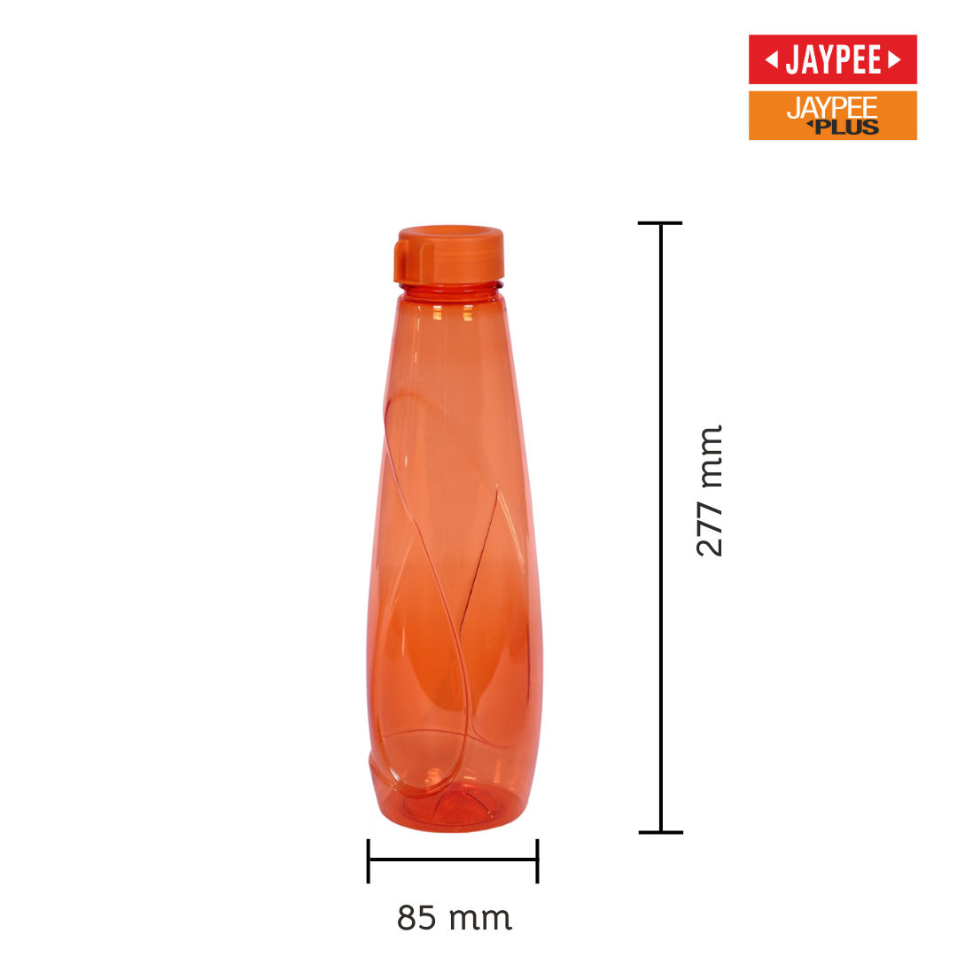 Jaypee Plus Oasis Fridge Plastic Water Bottle Set of 6 | Orange | Capacity 1000 ml Each
