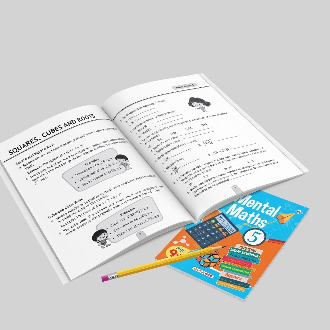 Mental Maths - Mathematics Activity Book 5 for class 5+, Age 9+ - Math Activity Book for Children