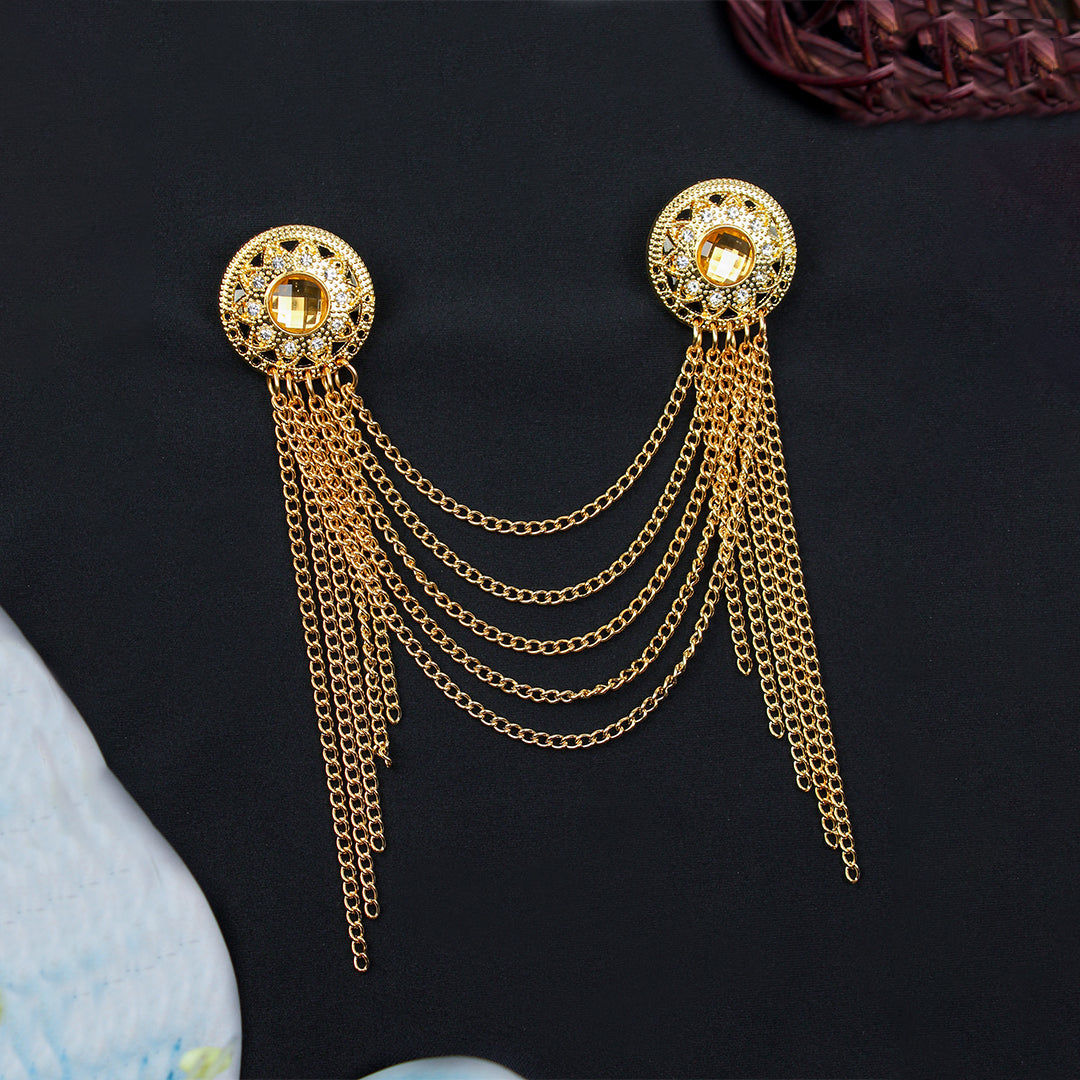 Kavove Linked Loops Golden Colour Brooch : 6060-00-702050
