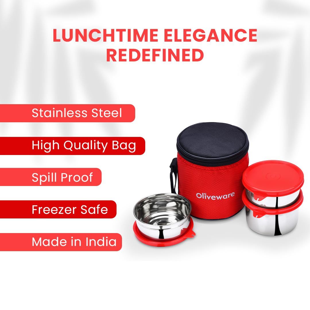 Oliveware Lovely Stylo Lunch Box - Red