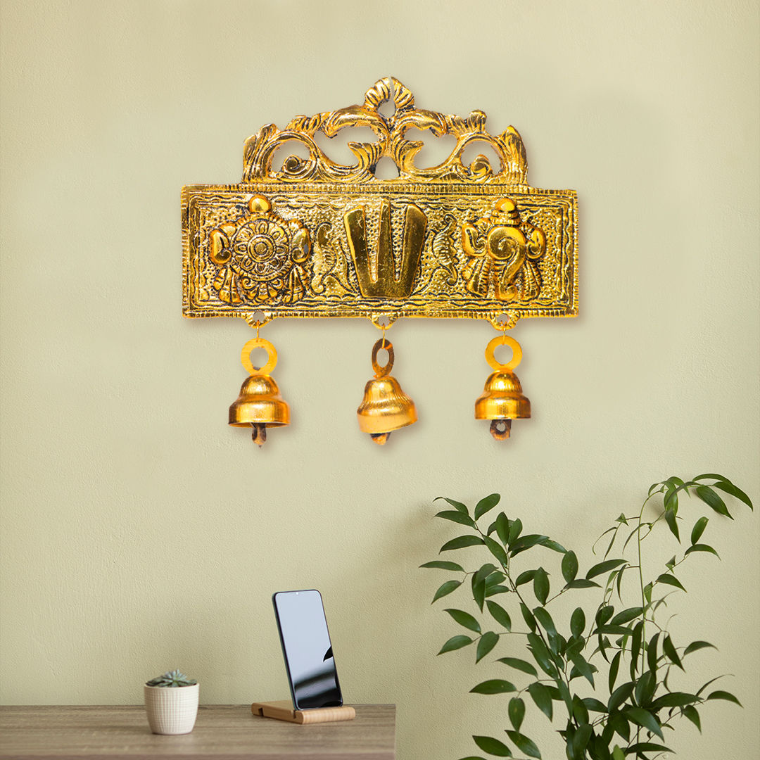 Devnidhii Tirupati Balaji Latkan for Door in Gold Polish