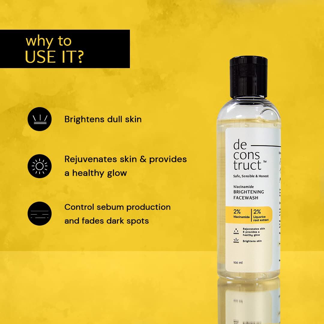 Deconstruct Brightening Face Wash with 2% Niacinamide, Evens Tone & Reduces Pigmentation