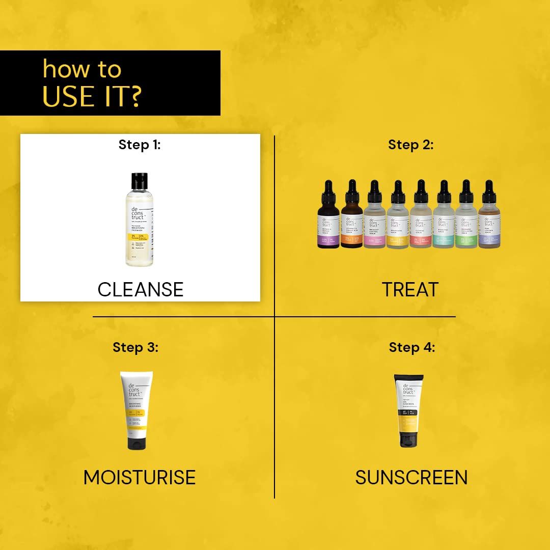 Deconstruct Brightening Face Wash with 2% Niacinamide, Evens Tone & Reduces Pigmentation