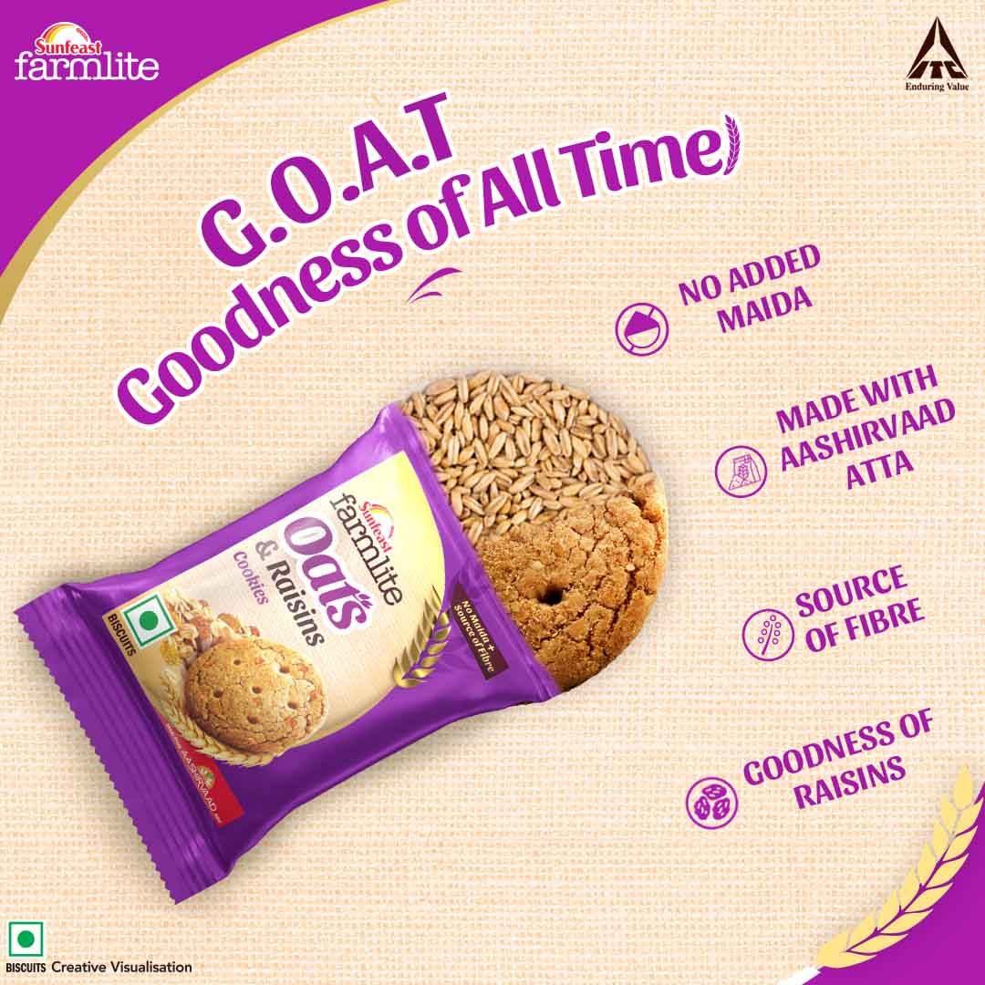 Sunfeast Farmlite Biscuit - Cookies - Oats & Raisins 150 g Combo