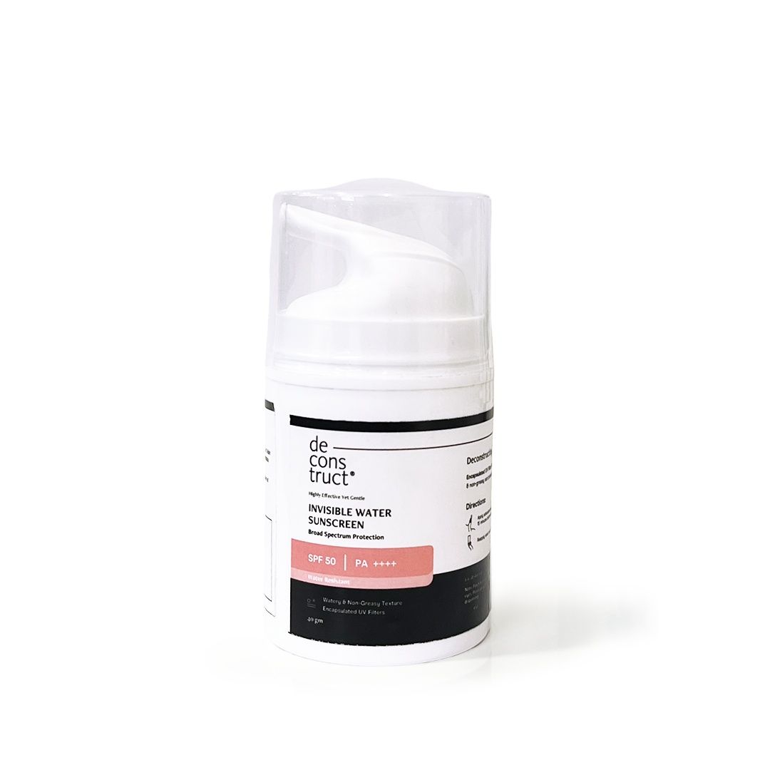 Deconstruct Invisible Water Sunscreen SPF 50 , Instant Cooling & Long-Lasting for All Skin Types