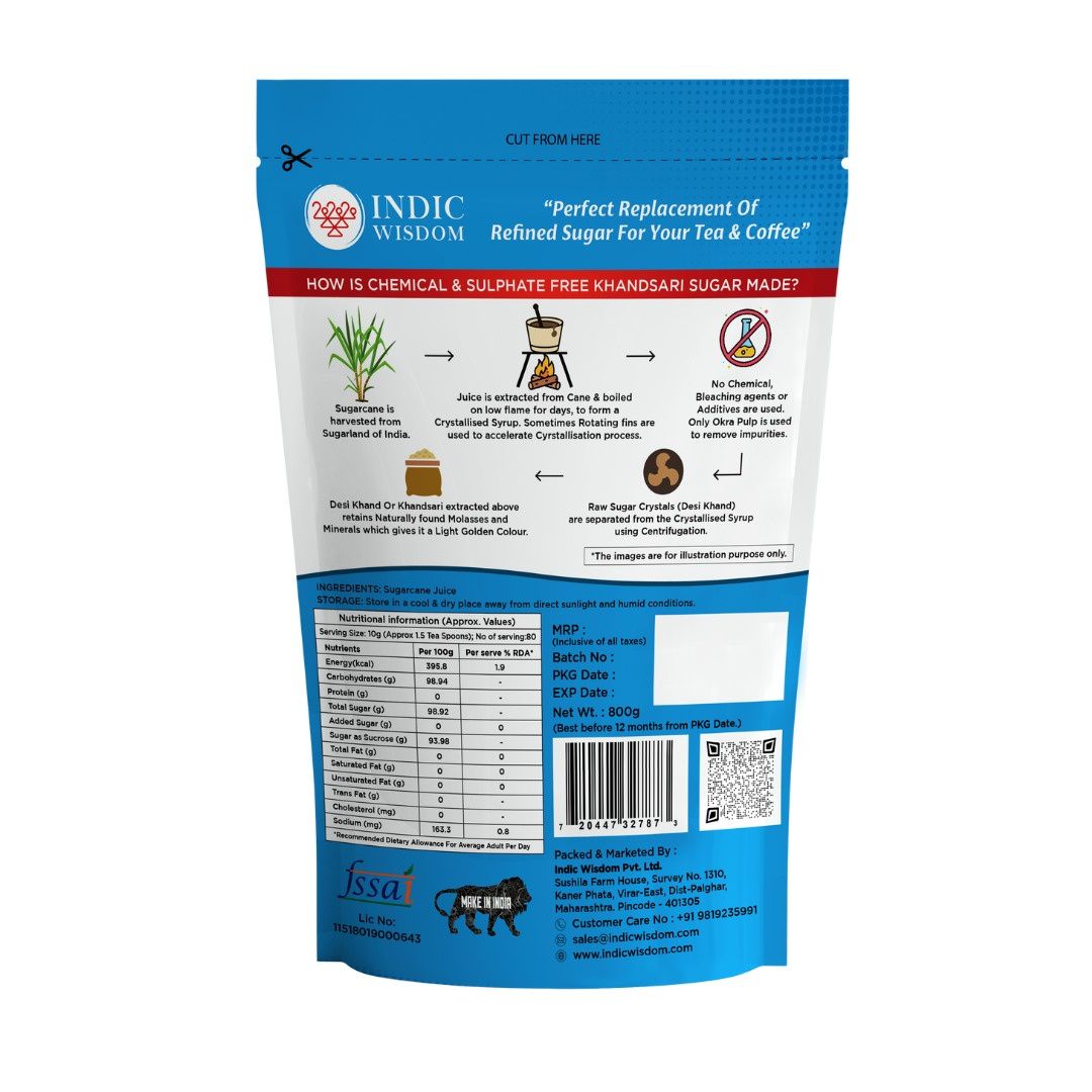 Indic Wisdom Khandsari Sugar Unprocessed Unrefined