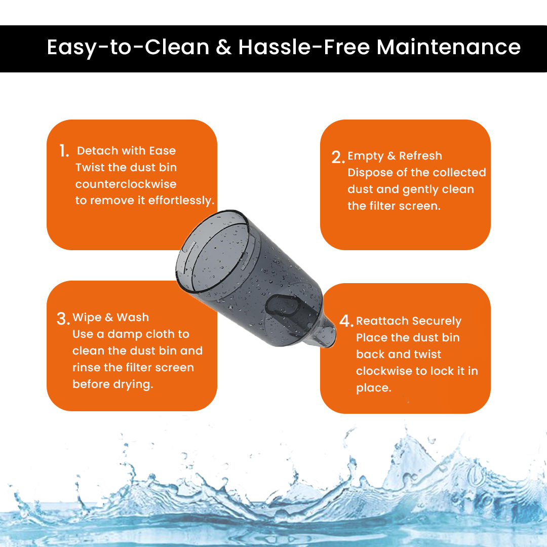 Potauto Cordless Portable & Rechargable Vacuum Cleaner And Dust Blower With 4 Adaptable Attachment
