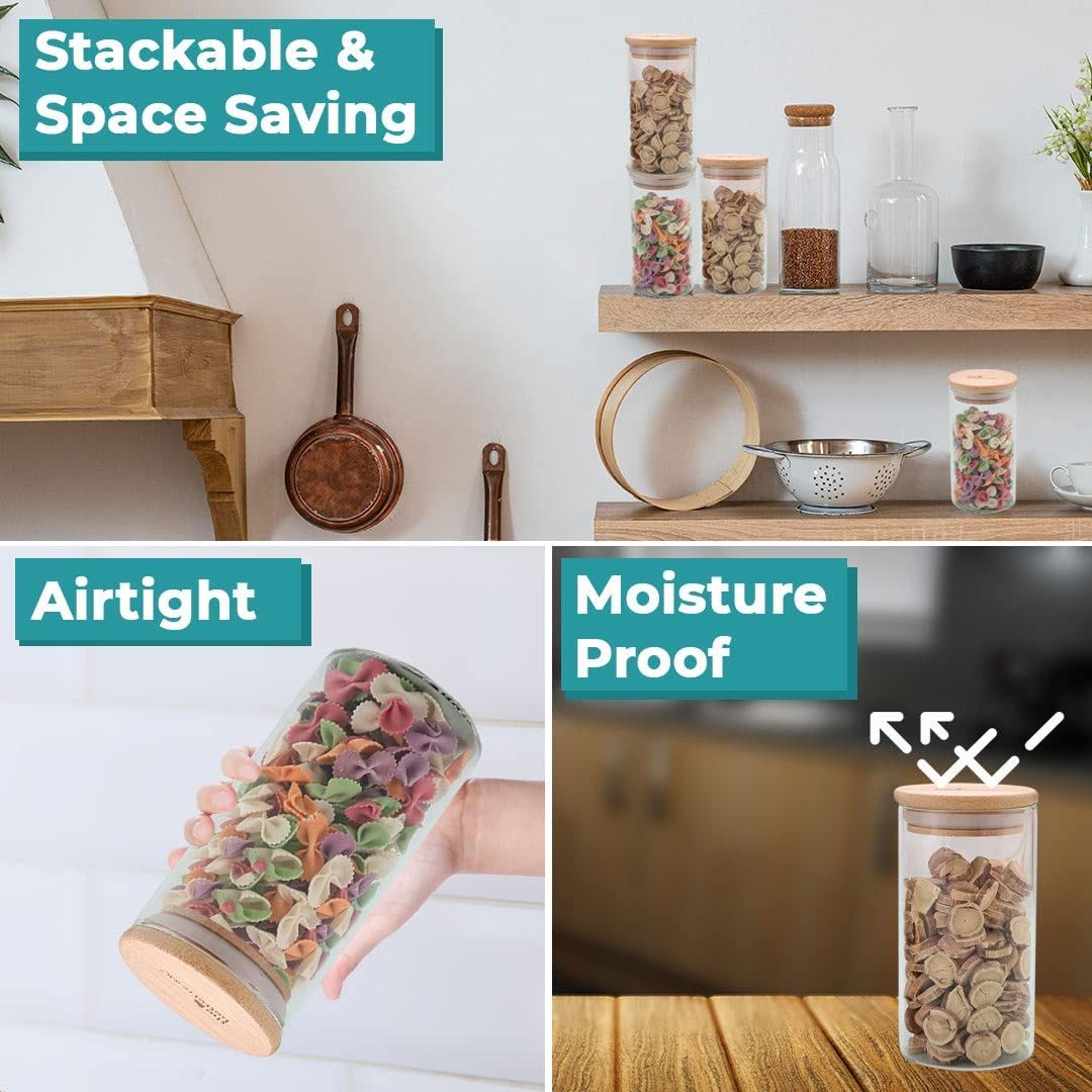 The Better Home Rectangle Borosilicate Jars 600Ml (Pack Of 2)