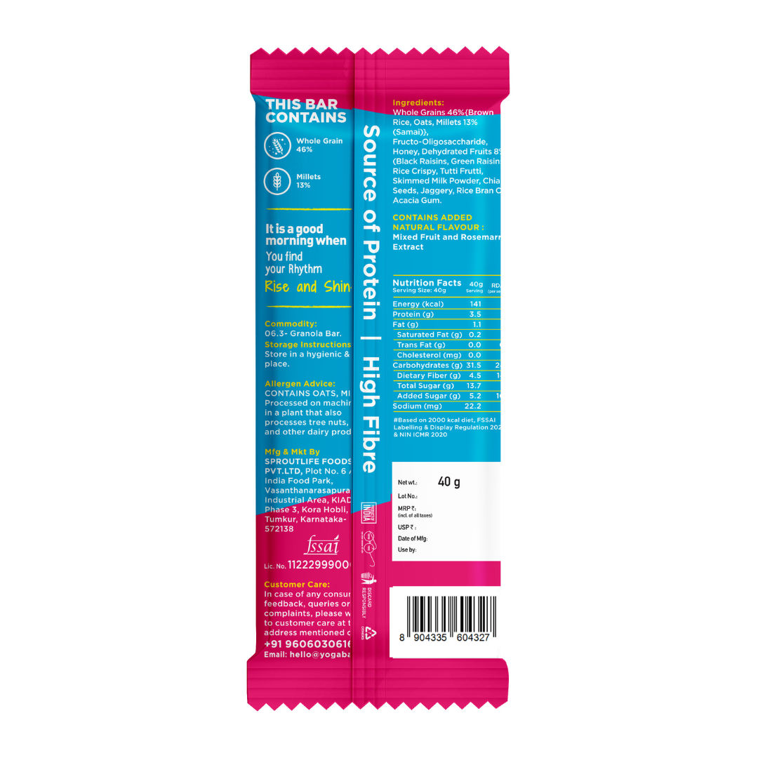 Yogabar Mixed Fruit Bar