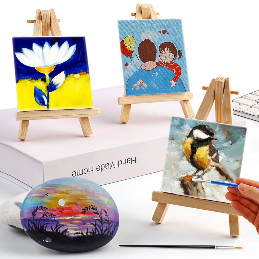 Itsy Bitsy Wooden Mini Easel With Canvas Easel Size 11cm Canvas Size 10 x 7.5cm Sw as